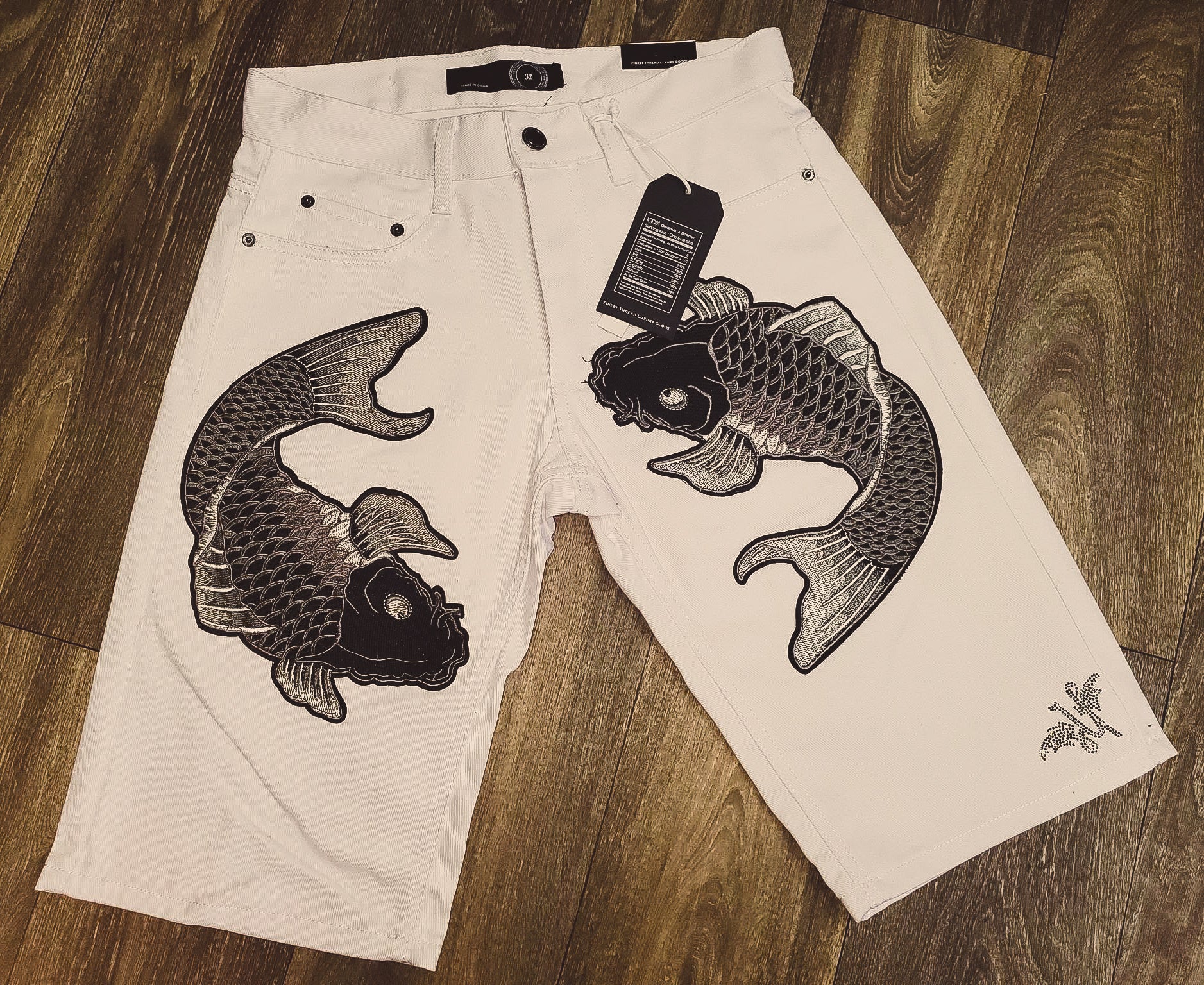 Jean Shorts with Patched Designs