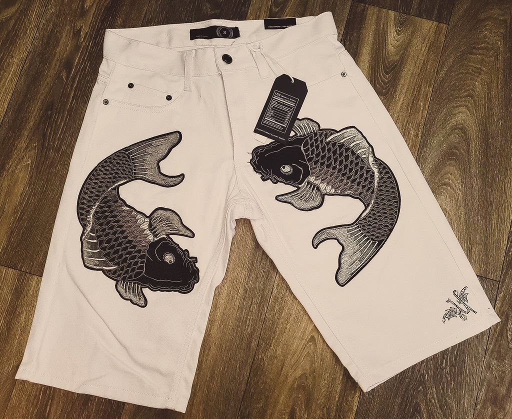 Jean Shorts with Patched Designs