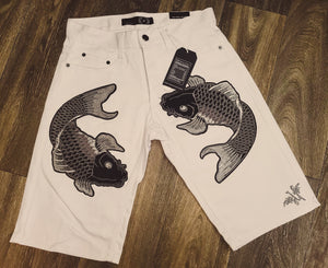 Jean Shorts with Patched Designs