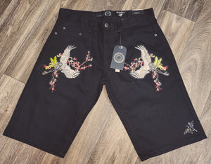 Jean Shorts with Patched Designs