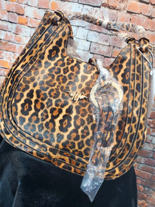 Leather Leopard Print Handbag