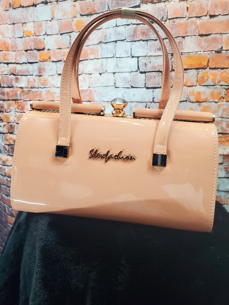Nude Patent Leather Handbag