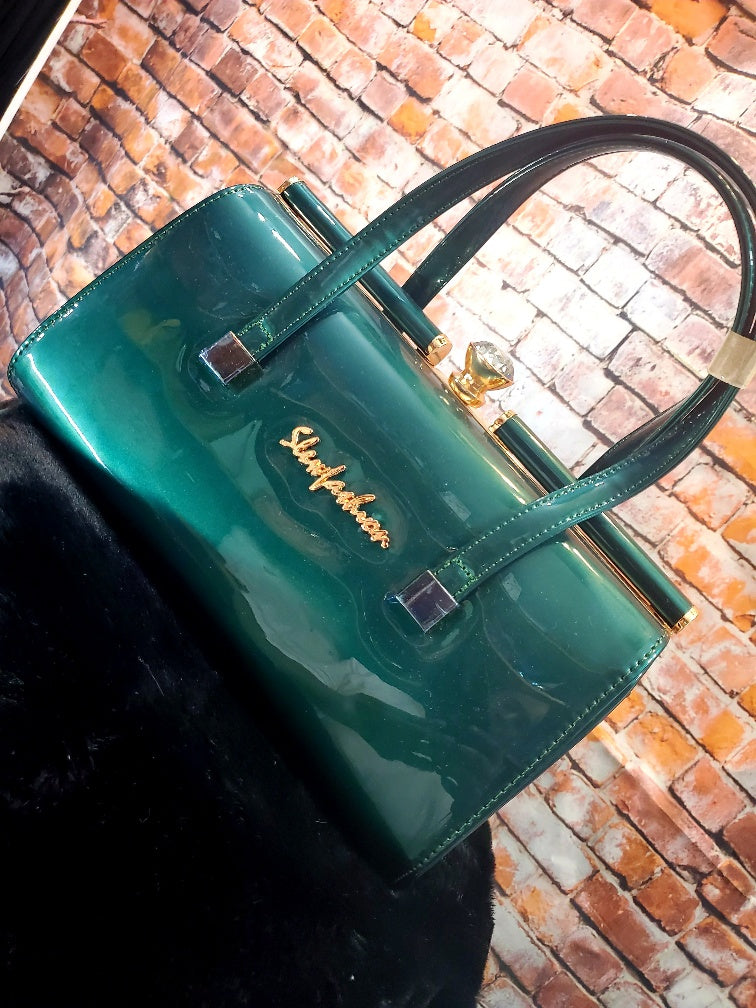 Green Patent Leather Handbag